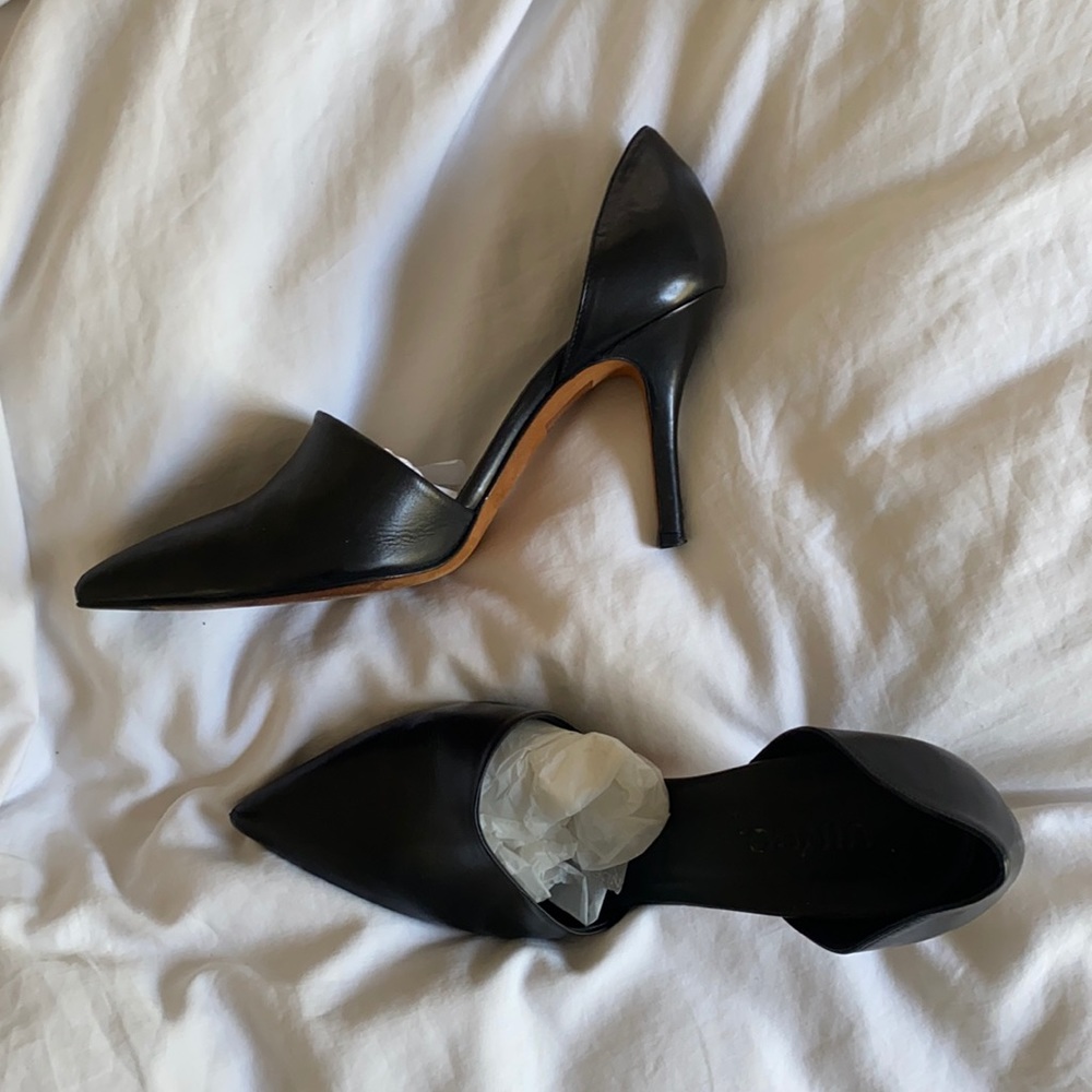 Vince black leather heels